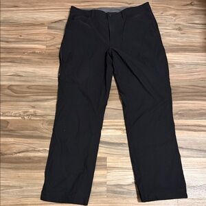 Eddie Bauer Tech Pants Mens 36x32 Black Straight Fleece Lined Hiking Gorpcore